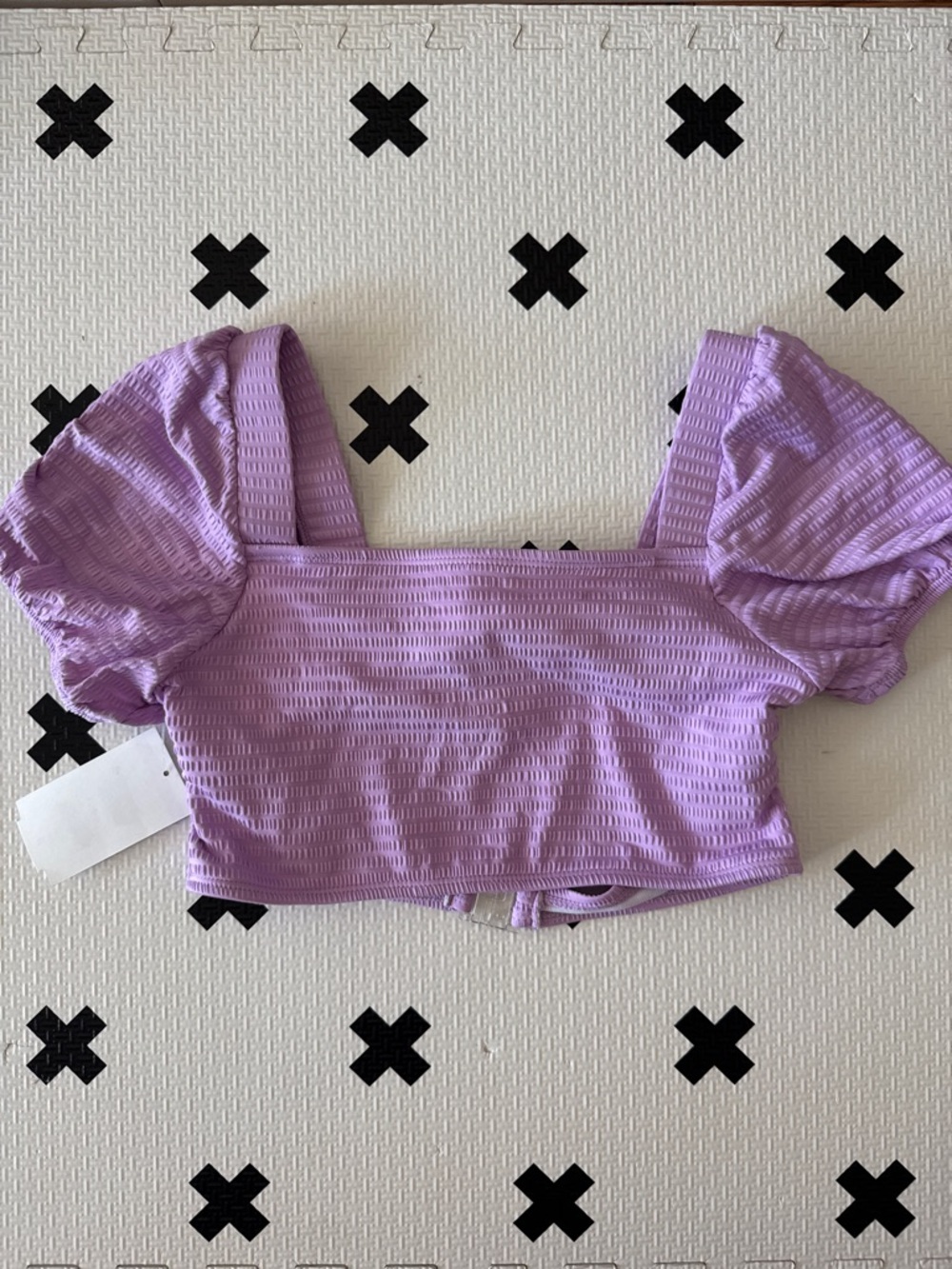 Andy & Evan girls Lilac Puff Sleeve swim top size M (10)